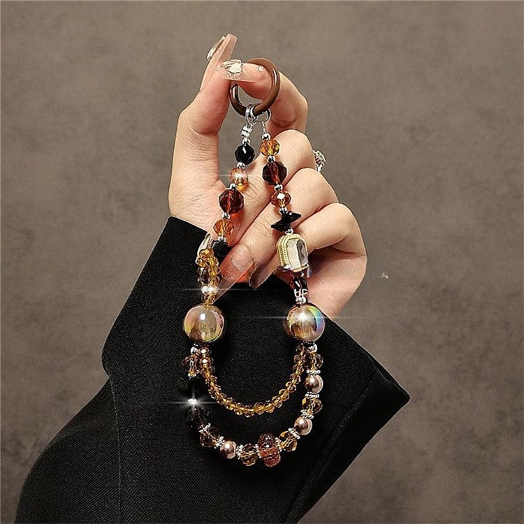 Colorful Beaded Phone Lanyard 26cm Short Phone Wristlet Strap Mobile Accessory - Style A