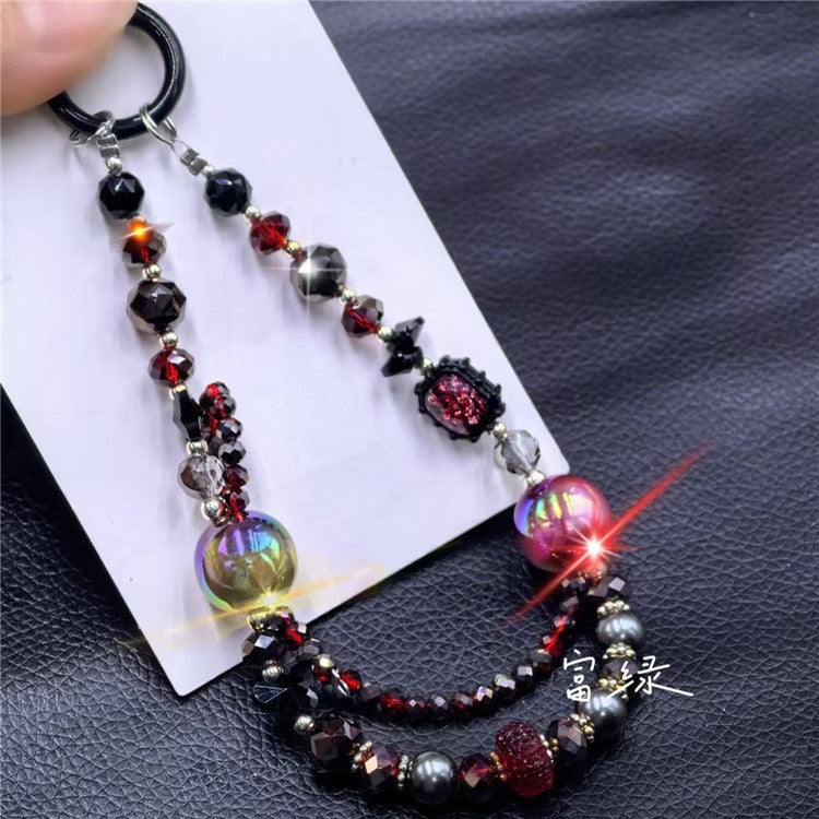 Colorful Beaded Phone Lanyard 26cm Short Phone Wristlet Strap Mobile Accessory - Style B
