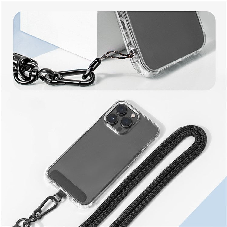 Phone Lanyard Neck / Wrist Strap Multifunctional Anti-Drop Cell Phone Rope with Detachable Metal Buckle - White Purple / 120cm