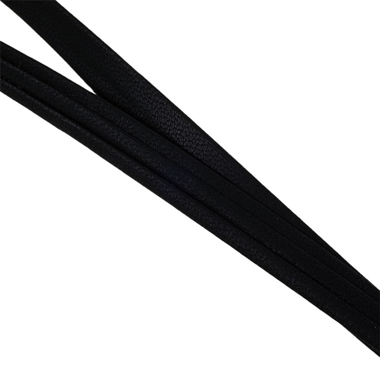 20cm Universal Cell Phone Case Hand Strap Wrist Lanyard Leather Strap for Name Tag / Keys - Black