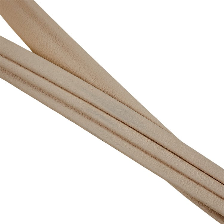 20cm Universal Cell Phone Case Hand Strap Wrist Lanyard Leather Strap for Name Tag / Keys - Apricot