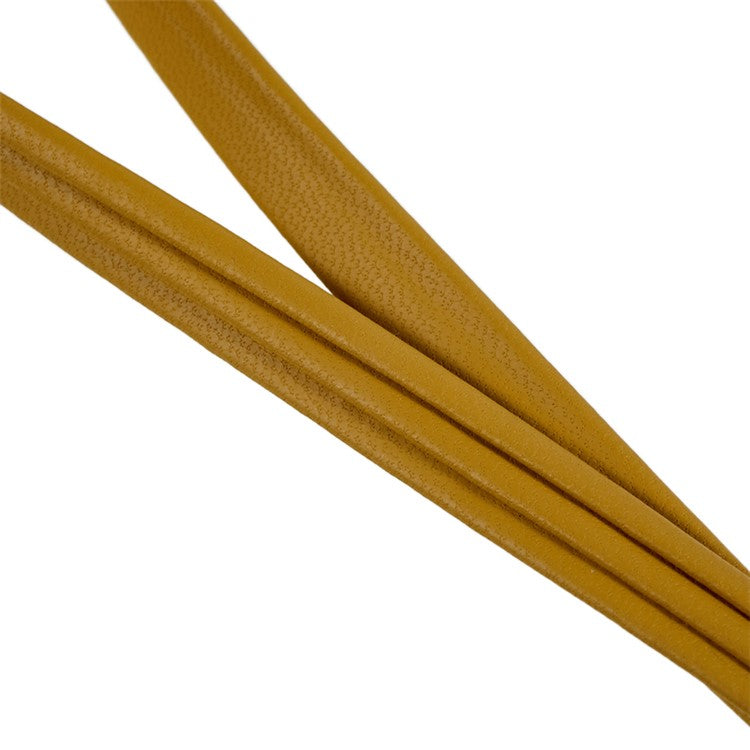 20cm Universal Cell Phone Case Hand Strap Wrist Lanyard Leather Strap for Name Tag / Keys - Dark Yellow