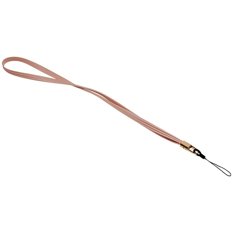 45cm Leather Neck Strap for Name Tag / Keys Universal Cell Phone Case Hanging Neck Lanyard - Pink