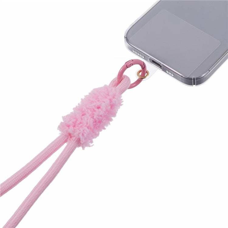 A3 Universal Plush Lanyard Hand Wrist Strap with for Car Keys Cameras Phone with Tether Tab - Pink