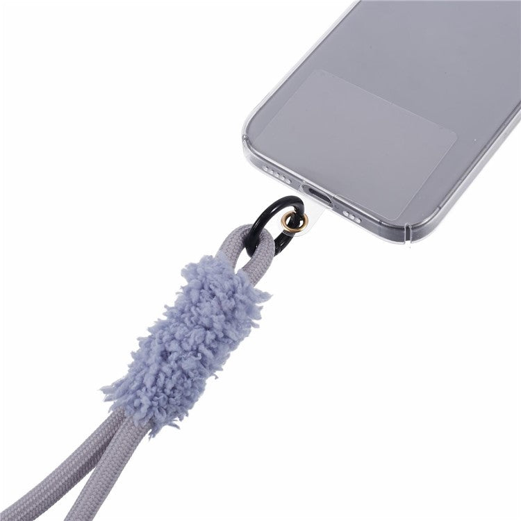 A3 Universal Plush Lanyard Hand Wrist Strap with for Car Keys Cameras Phone with Tether Tab - Grey