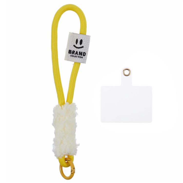 A3 Universal Plush Lanyard Hand Wrist Strap with for Car Keys Cameras Phone with Tether Tab - Yellow