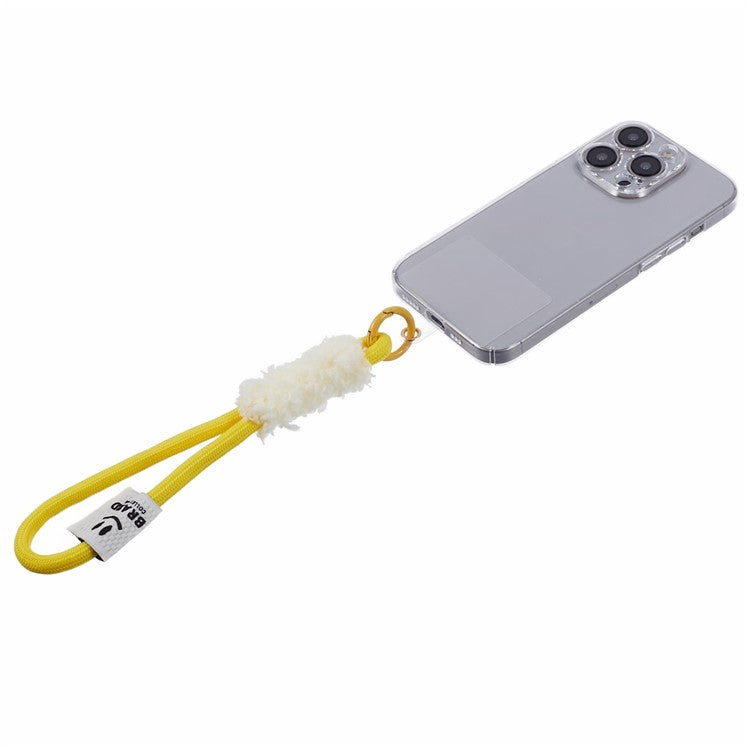 A3 Universal Plush Lanyard Hand Wrist Strap with for Car Keys Cameras Phone with Tether Tab - Yellow
