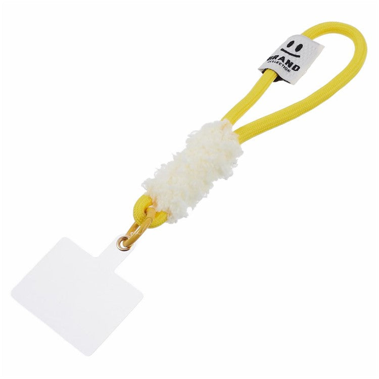A3 Universal Plush Lanyard Hand Wrist Strap with for Car Keys Cameras Phone with Tether Tab - Yellow