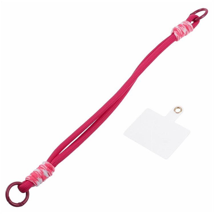 A4 Universal Phone Wrist Strap Lanyard Cameras Keyring Holder Short Strap with Tether Tab - Rose+Pink