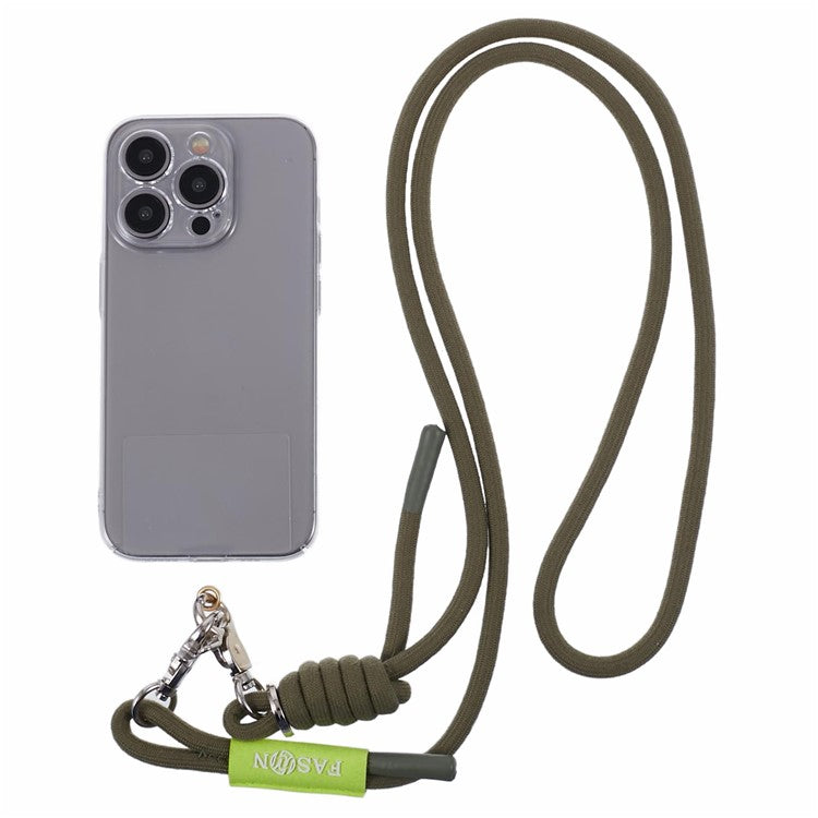 A1 Style Phone Lanyard 60cm Universal Crossbody Cell Phone Lanyards Shoulder Neck Strap with Patch - Army Green