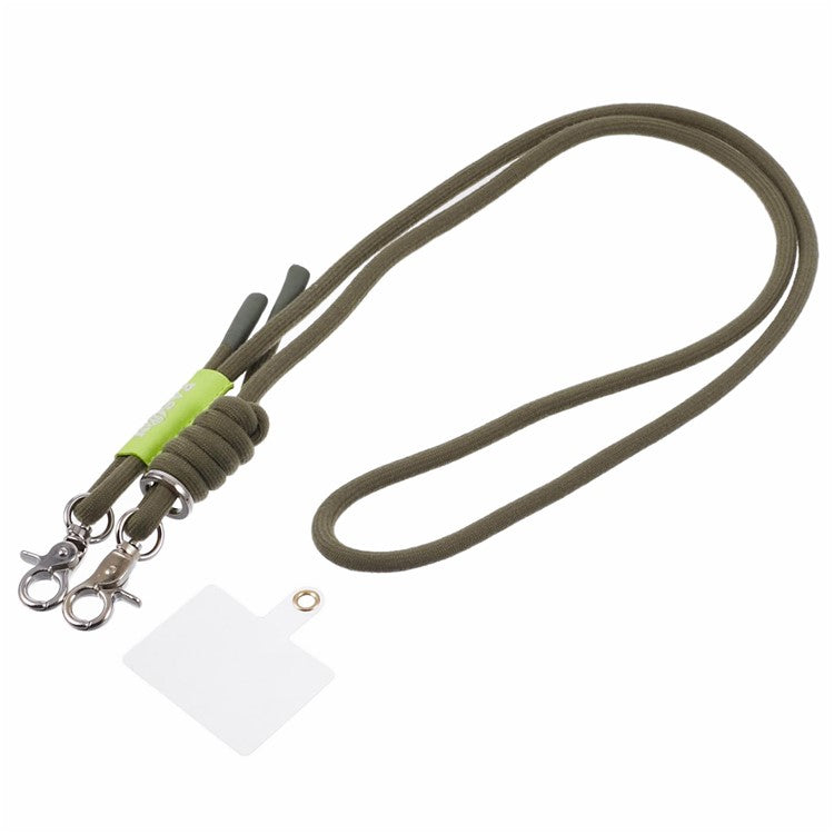 A1 Style Phone Lanyard 60cm Universal Crossbody Cell Phone Lanyards Shoulder Neck Strap with Patch - Army Green