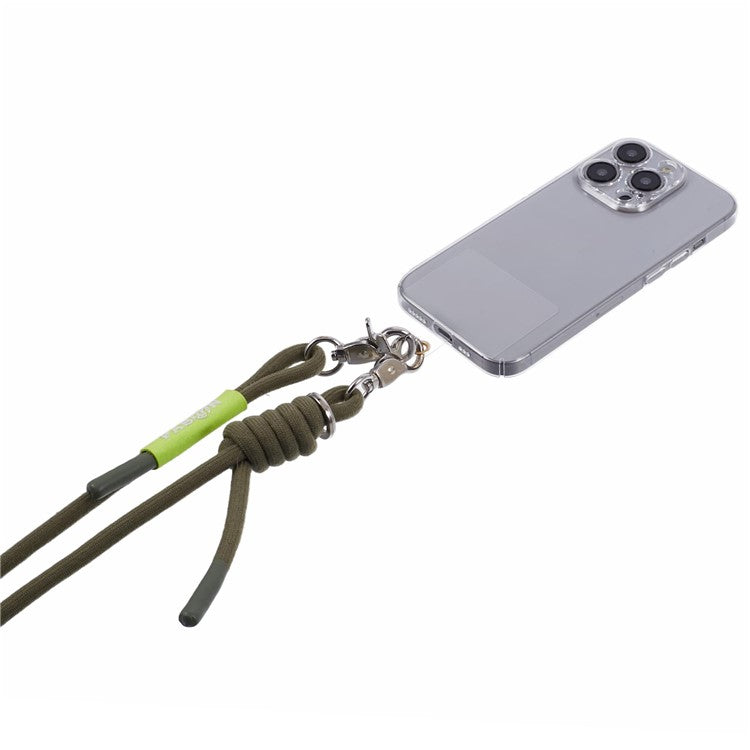 A1 Style Phone Lanyard 60cm Universal Crossbody Cell Phone Lanyards Shoulder Neck Strap with Patch - Army Green