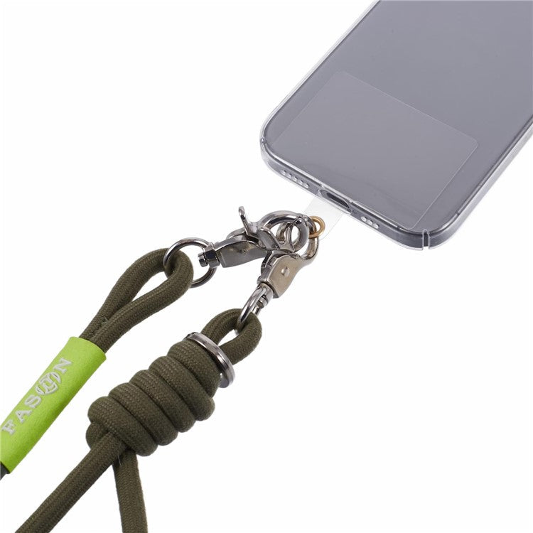 A1 Style Phone Lanyard 60cm Universal Crossbody Cell Phone Lanyards Shoulder Neck Strap with Patch - Army Green