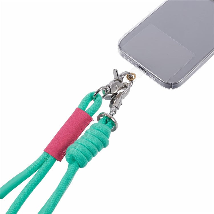 A1 Style Phone Lanyard 60cm Universal Crossbody Cell Phone Lanyards Shoulder Neck Strap with Patch - Sky Blue