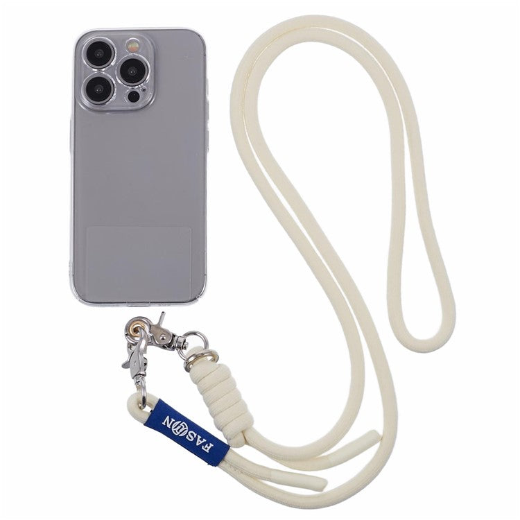 A1 Style Phone Lanyard 60cm Universal Crossbody Cell Phone Lanyards Shoulder Neck Strap with Patch - White