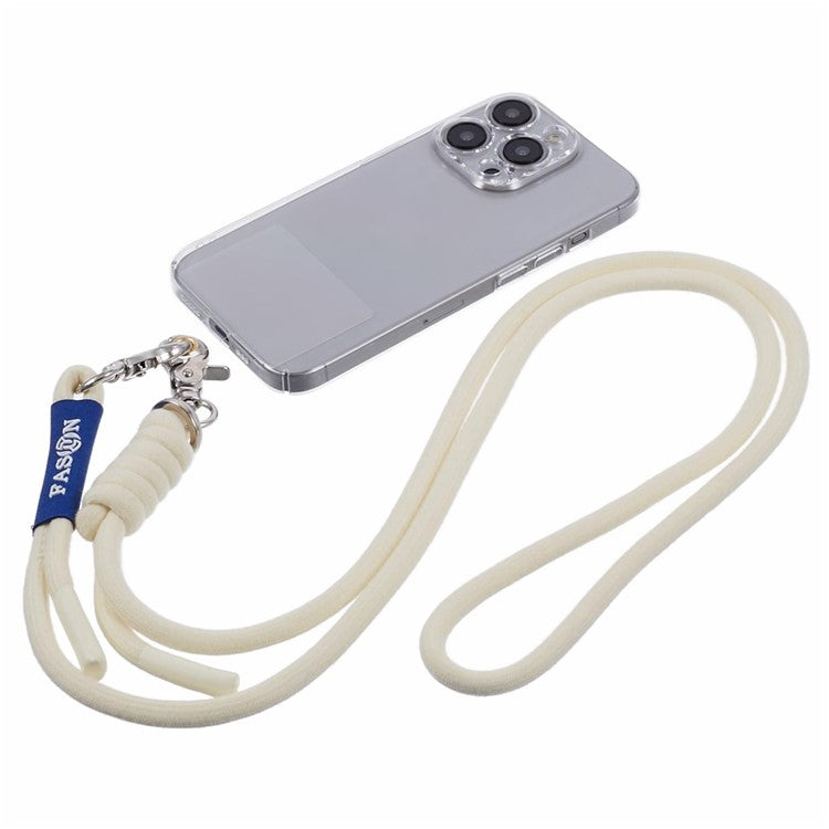 A1 Style Phone Lanyard 60cm Universal Crossbody Cell Phone Lanyards Shoulder Neck Strap with Patch - White