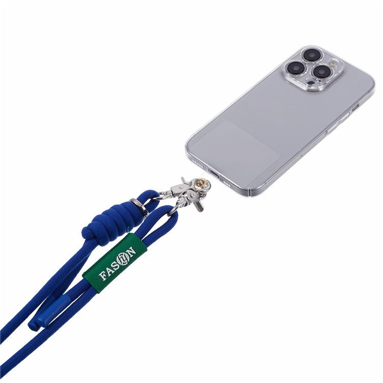 A1 Style Phone Lanyard 60cm Universal Crossbody Cell Phone Lanyards Shoulder Neck Strap with Patch - Blue