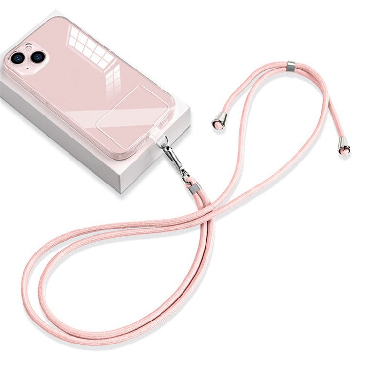 6mm Nylon Phone Lanyard Crossbody Adjustable Cell Phone Neck Shoulder Strap with Pad - Pink Purple
