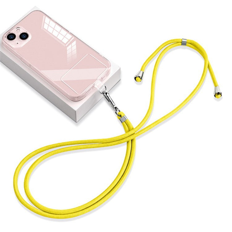 6mm Nylon Phone Lanyard Crossbody Adjustable Cell Phone Neck Shoulder Strap with Pad - Yellow