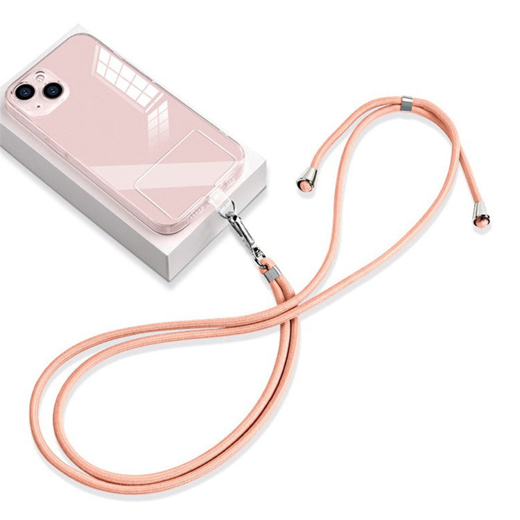 6mm Nylon Phone Lanyard Crossbody Adjustable Cell Phone Neck Shoulder Strap with Pad - Pink
