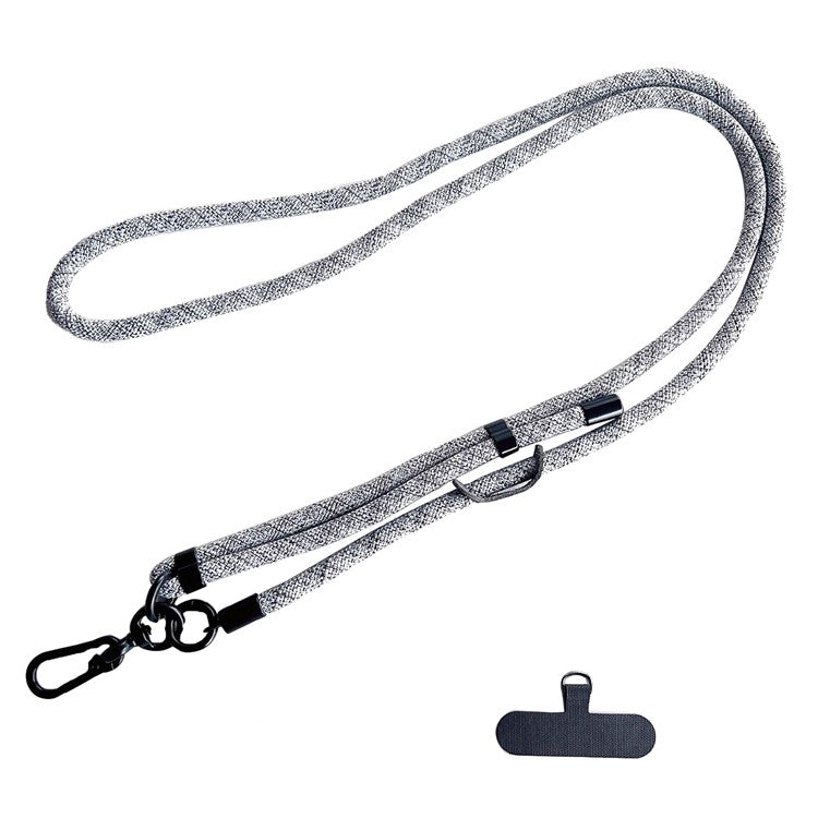 7mm Phone Lanyard Adjustable Nylon Neck Strap with Tether Tab - Patterned Grey