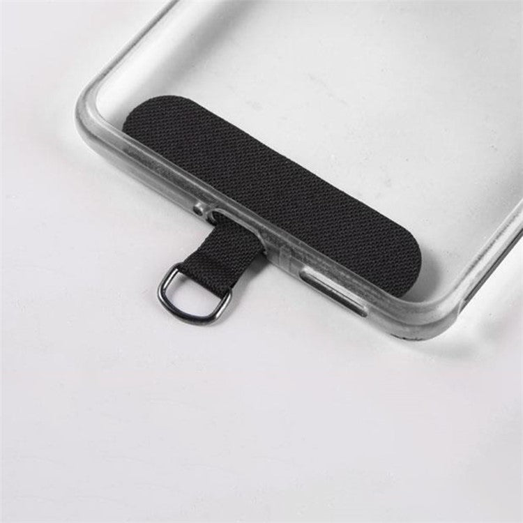 7mm Phone Lanyard Adjustable Nylon Neck Strap with Tether Tab - Black