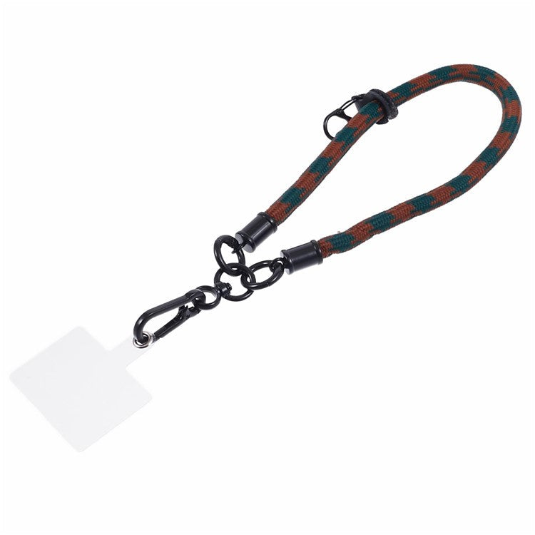 8mm 30cm Phone Wrist Strap Dual Color Short Lanyard with Patch for Camera ID Badge Keys - Wine Red+Blue