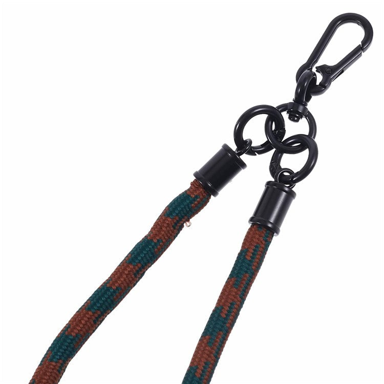 8mm 30cm Phone Wrist Strap Dual Color Short Lanyard with Patch for Camera ID Badge Keys - Wine Red+Blue