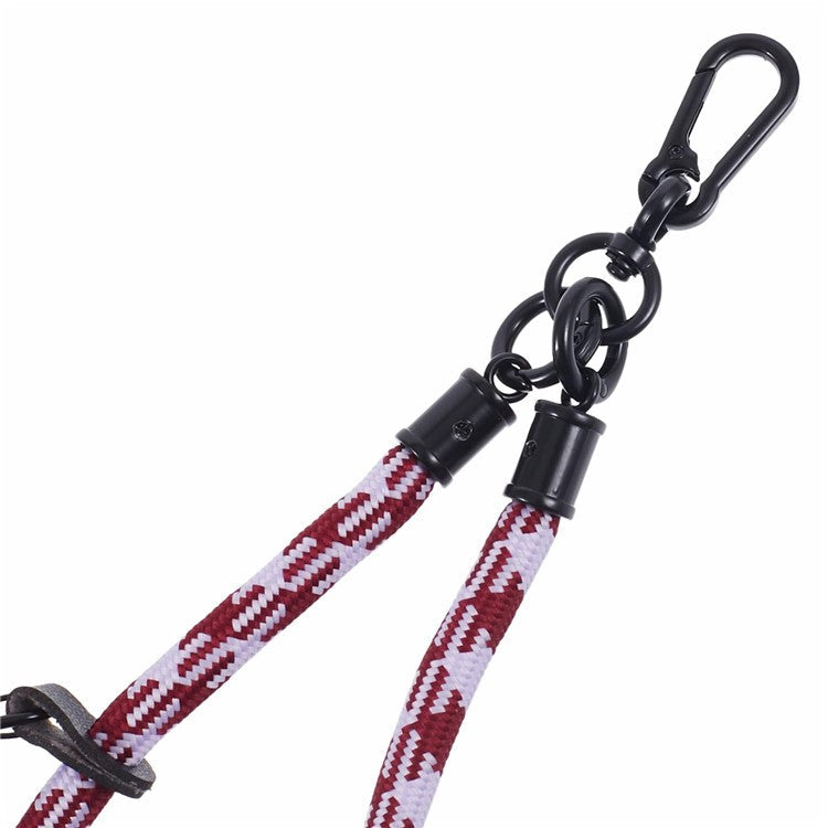 8mm 30cm Phone Wrist Strap Dual Color Short Lanyard with Patch for Camera ID Badge Keys - Red+White