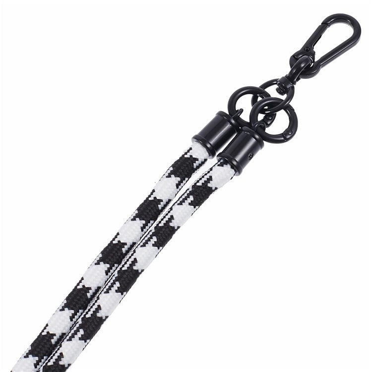 Cell Phone Strap 8mm Thickness Anti-Theft Adjustable Nylon Neck Lanyard with Clear Patch - Style I