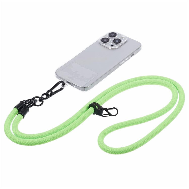 Style A Solid Color Phone Strap 10mm Crossbody Nylon Phone Charm with Clear Patch - Light Green