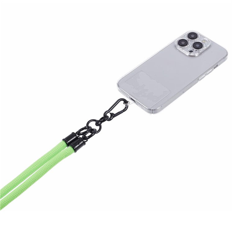 Style A Solid Color Phone Strap 10mm Crossbody Nylon Phone Charm with Clear Patch - Light Green