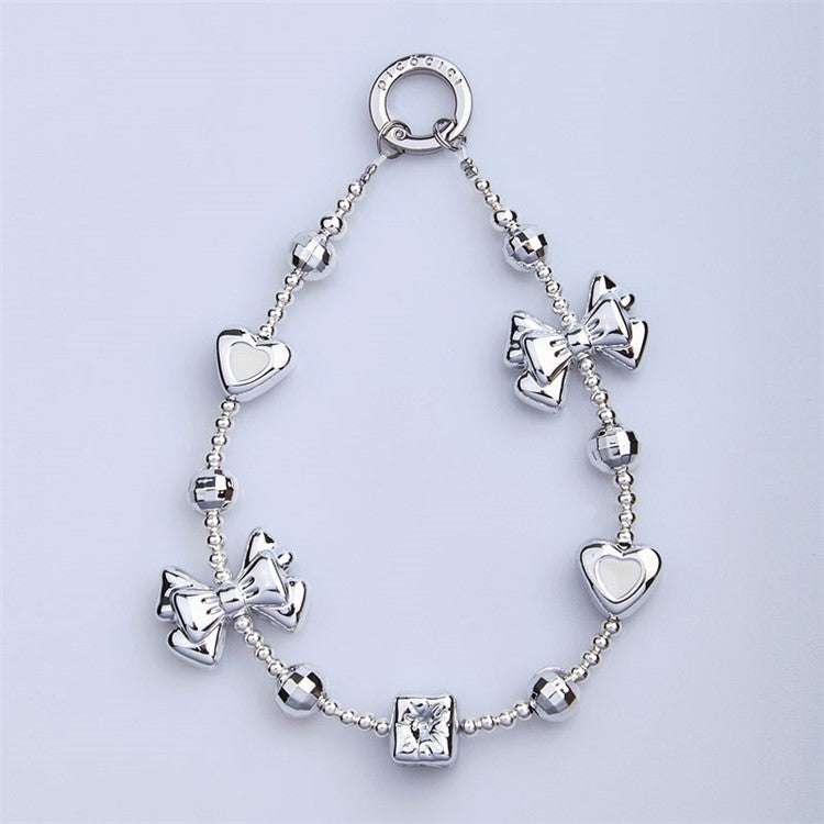 PICOCICI Bowknot Pearl Bead Phone Carrying Strap Wrist Band Lanyard - 4