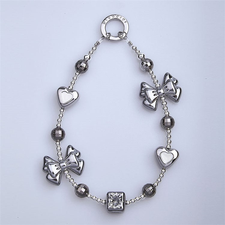 PICOCICI Bowknot Pearl Bead Phone Carrying Strap Wrist Band Lanyard - 6