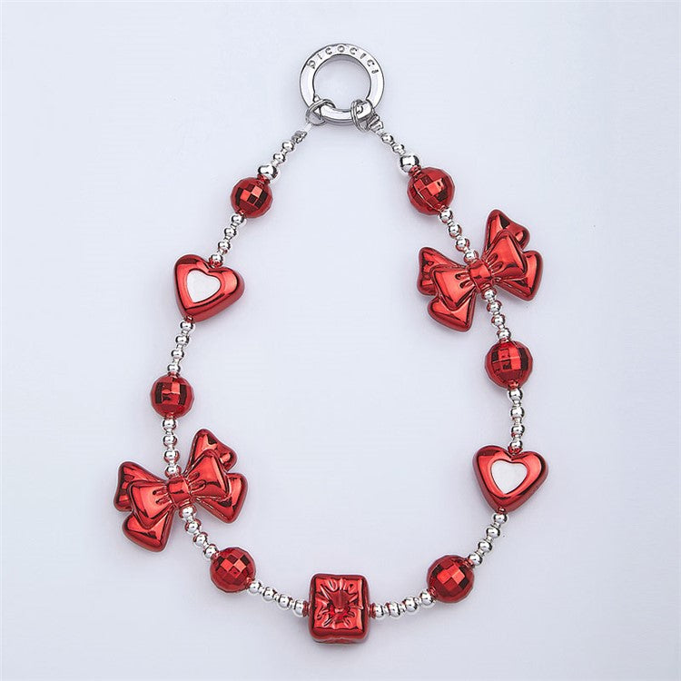 PICOCICI Bowknot Pearl Bead Phone Carrying Strap Wrist Band Lanyard - 7