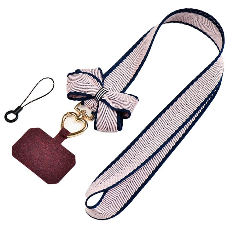 Phone Tether Tab Neck Strap Phone Lanyard Replacement Part - Pink+Wine Red