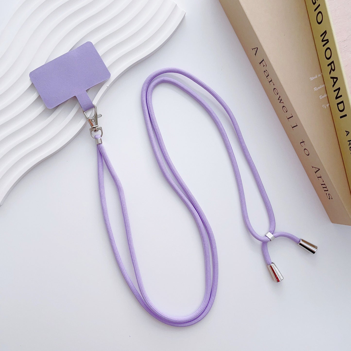 Phone Lanyard for iPhone 16 / 16 Ultra / 16 Pro / 16 Pro Max Detachable Polyester Fiber Braided Phone Strap with Tether Tab - Purple