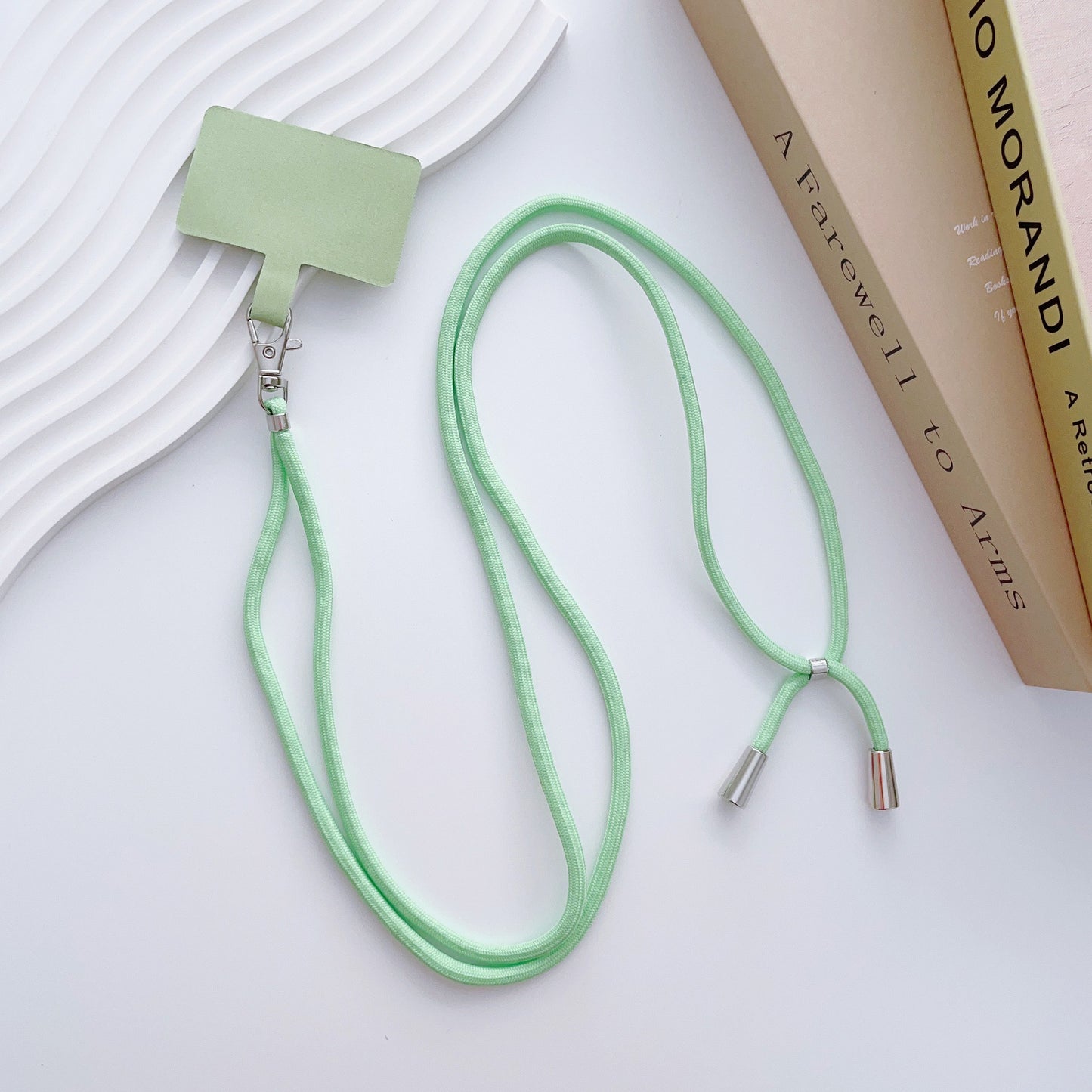 Phone Lanyard for iPhone 16 / 16 Ultra / 16 Pro / 16 Pro Max Detachable Polyester Fiber Braided Phone Strap with Tether Tab - Light Cyan