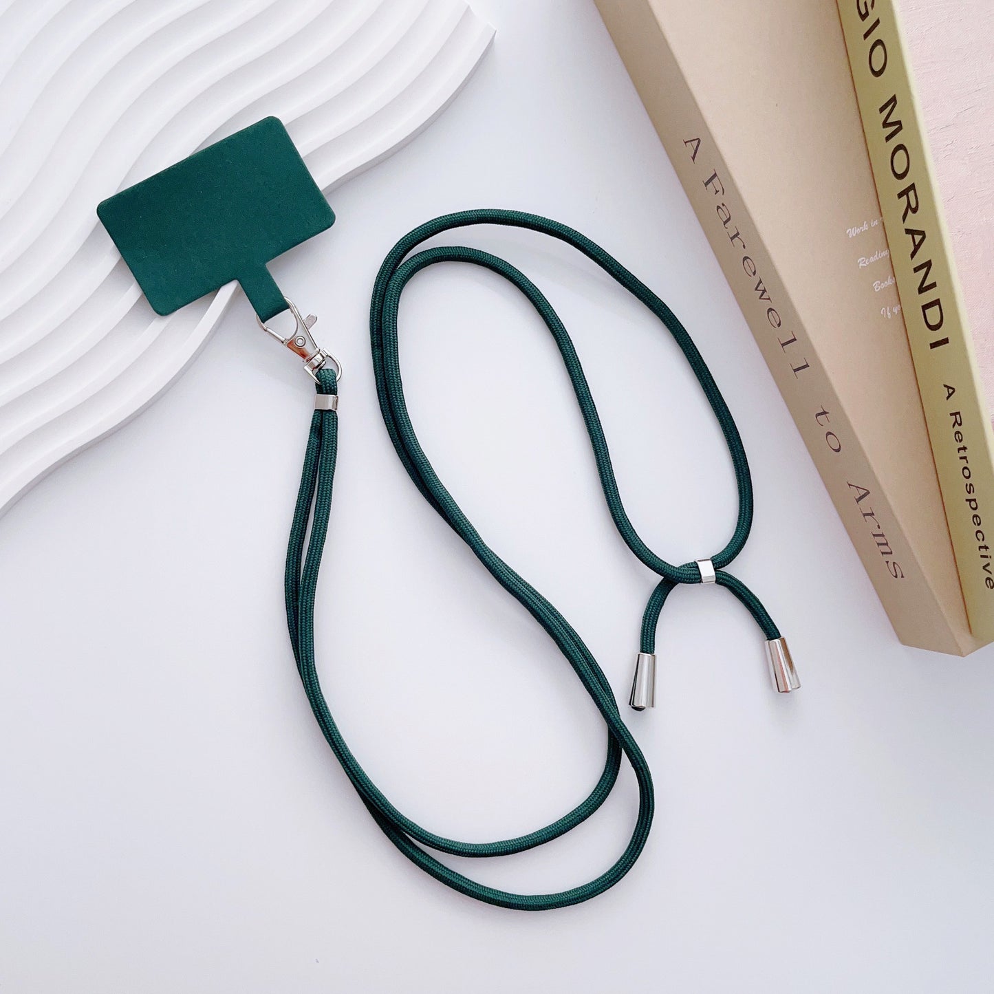 Phone Lanyard for iPhone 16 / 16 Ultra / 16 Pro / 16 Pro Max Detachable Polyester Fiber Braided Phone Strap with Tether Tab - Midnight Green