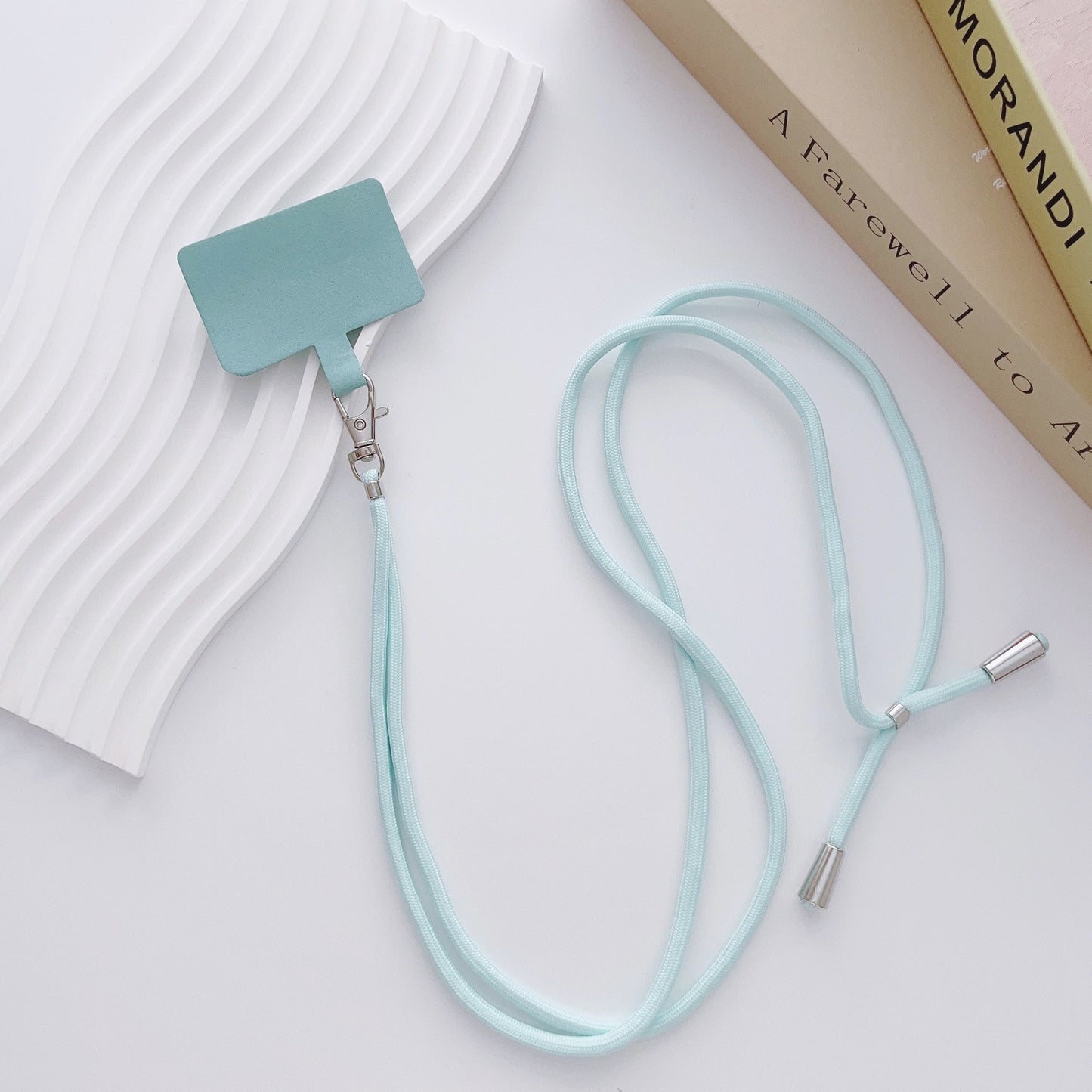Phone Lanyard for iPhone 16 / 16 Ultra / 16 Pro / 16 Pro Max Detachable Polyester Fiber Braided Phone Strap with Tether Tab - Baby Blue