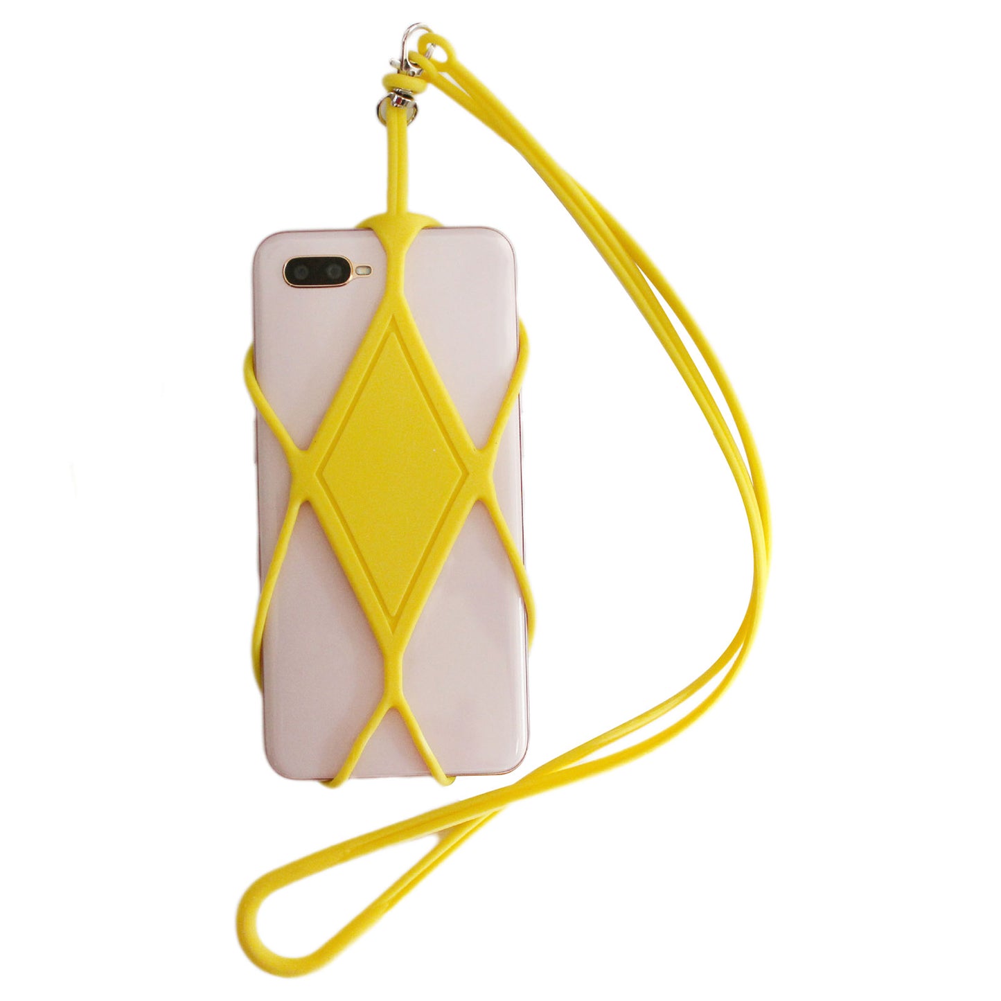 For iPhone 16 / 16 Ultra / 16 Pro / 16 Pro Max Lanyard Phone Tie Silicone Cell Phone Neck Strap - Yellow