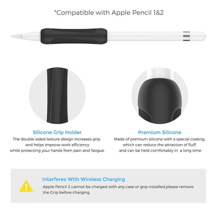 3Pcs Silicone Sleeve for Apple Pencil Pro / Pencil (1st Generation) / (2nd Generation) Stylus Pencil Cover Grip Holder - Black+Blue+White