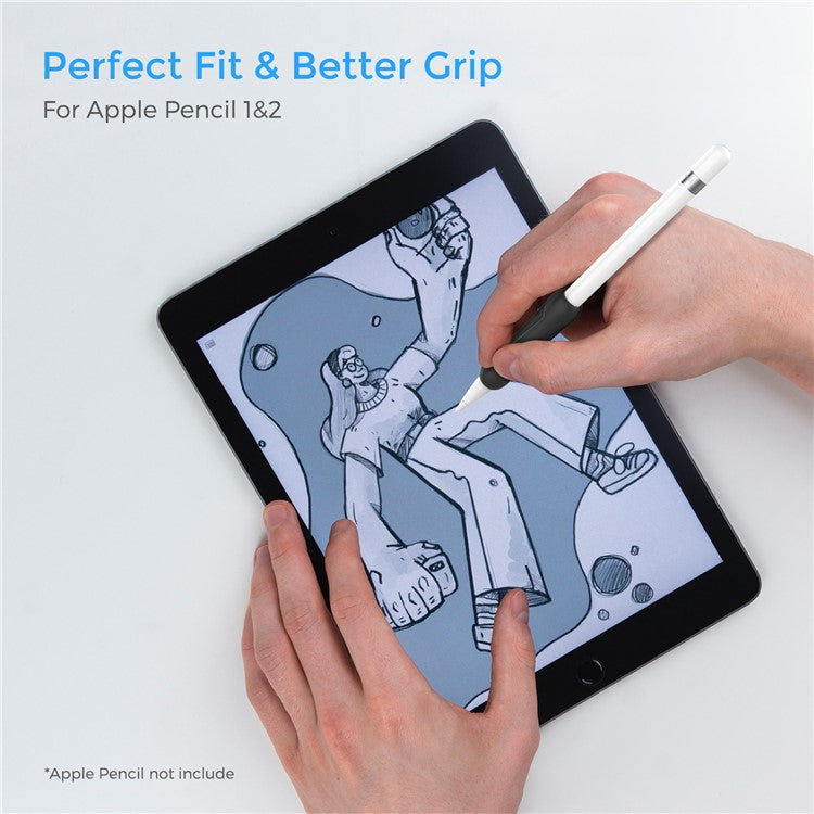 3Pcs Silicone Sleeve for Apple Pencil Pro / Pencil (1st Generation) / (2nd Generation) Stylus Pencil Cover Grip Holder - Black+Blue+White