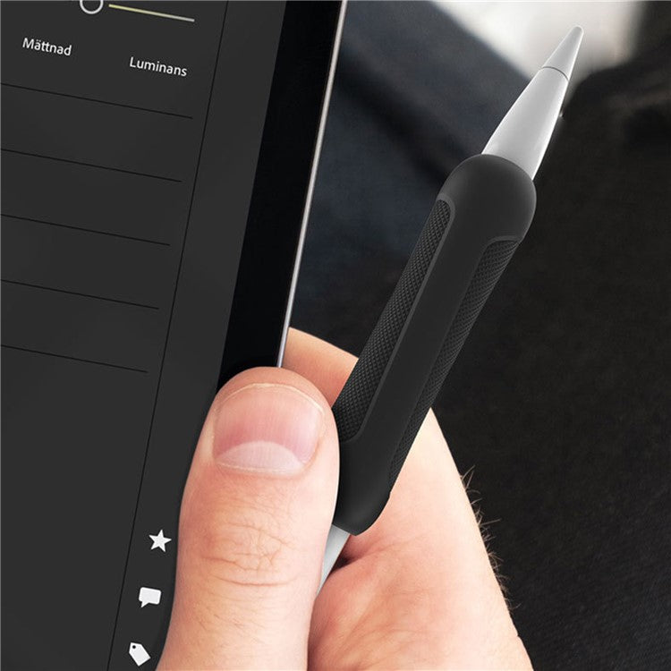 3Pcs Silicone Sleeve for Apple Pencil Pro / Pencil (1st Generation) / (2nd Generation) Stylus Pencil Cover Grip Holder - Black+Blue+White