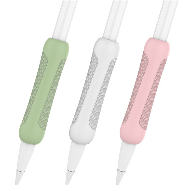 3Pcs Silicone Sleeve for Apple Pencil Pro / Pencil (1st Generation) / (2nd Generation) Stylus Pencil Cover Grip Holder - Pink+Green+White