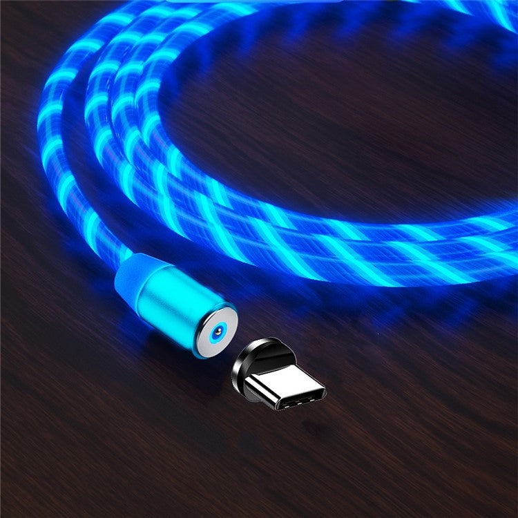 Flowing LED Magnetic Type-C Charging Cable for Samsung Sony Huawei etc. - Blue