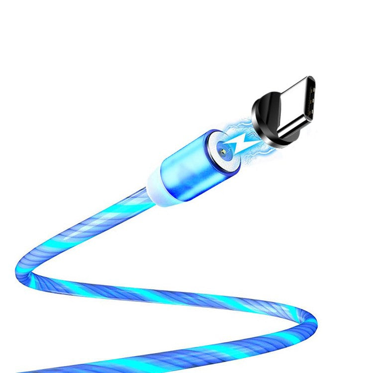 Flowing LED Magnetic Type-C Charging Cable for Samsung Sony Huawei etc. - Blue