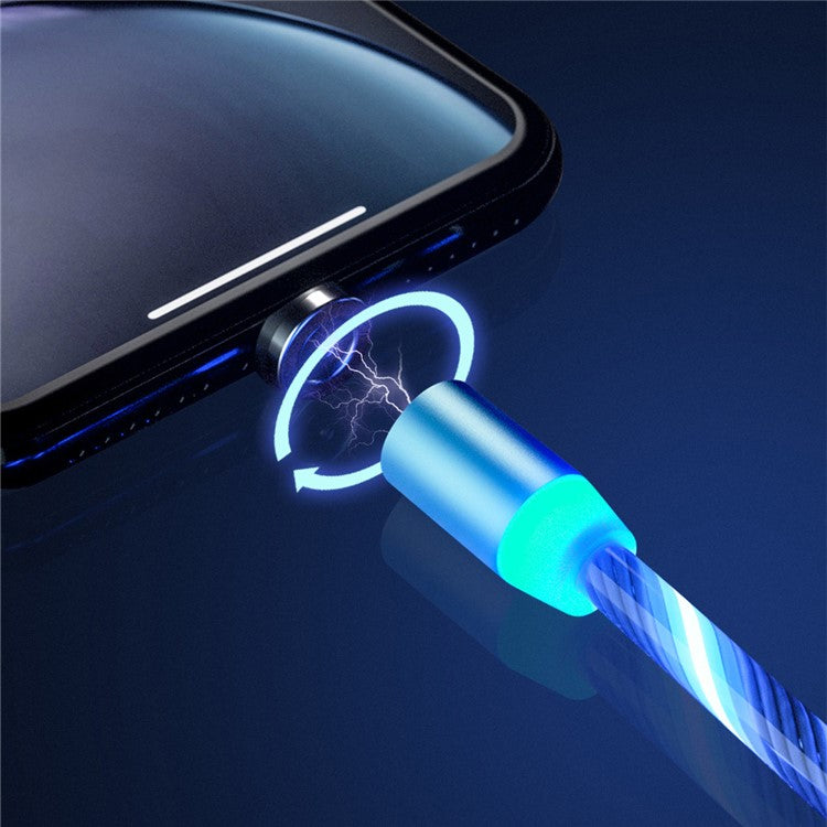 Flowing LED Magnetic Type-C Charging Cable for Samsung Sony Huawei etc. - Blue