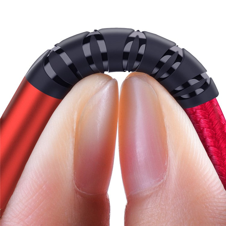 ESSAGER Micro USB to USB Nylon Braided Data Sync Charging Cord with LED Indicator 1m - Red