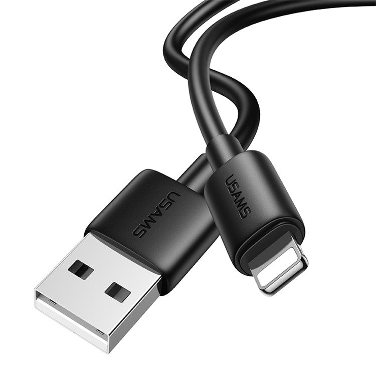 USAMS SJ709 YD Series 1m Charger Cable USB to Lightning 2.4A Fast Charging Data Cord - Black